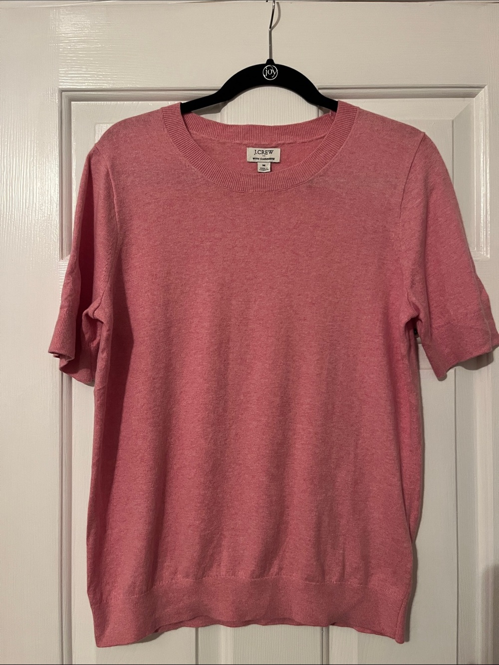 J. Crew Factory Rose Pink Short-Sleeve Crewneck Sweater